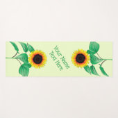 Zonnebloemen Yoga Mat met Aangepaste Tekst Naam (Voorkant (horizontaal))