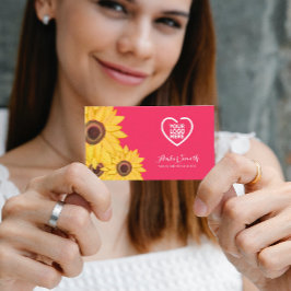 Zonnebloemen Zakelijke Kaart Sociale Media Pictogr Visitekaartje