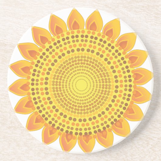 Zonnebloemen Zandsteen Onderzetter (Voorkant)