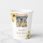 Zonnebloemen Ze is van de markt Bruids douche Papieren Bekers (Achterkant)