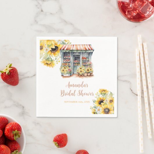 Zonnebloemen Ze is van de markt Bruids douche Servet (Insitu)