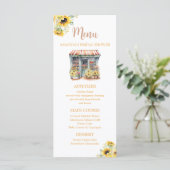 Zonnebloemen ze is van de markt Vrijgezellenfeest Menu (Staand voorkant)