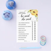 Zonnebloemen zei ze dat ze een schoenenkaart had. flyer (Enkel)