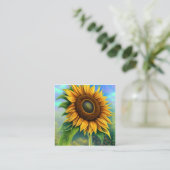 Zonnebloemen zijn een Populaire en bedekte bloem Vierkante Visitekaartje (Staand voorkant)