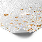 Zonnebloemen zilvergoudglitter welkom poster (Hoek)