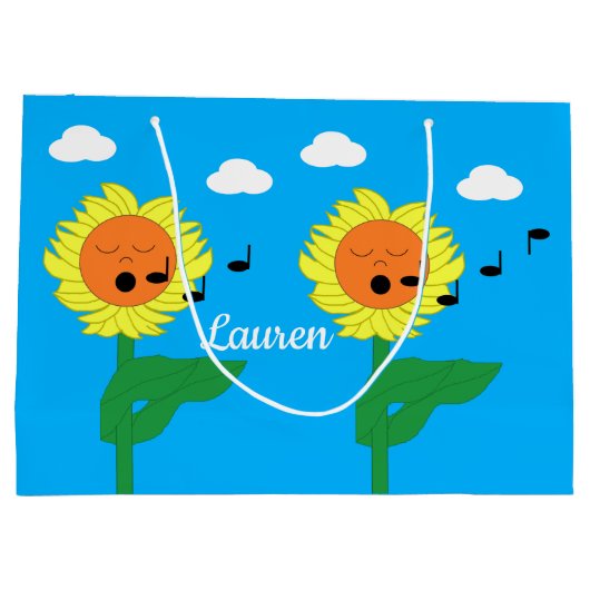 Zonnebloemen zingen groot cadeauzakje (Achterkant)