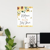 Zonnebloemen zo mooi als Baby shower Poster (Thuiskantoor)