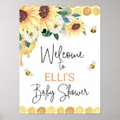 Zonnebloemen zo mooi als Baby shower Poster (Voorkant)
