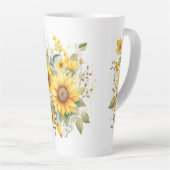 Zonnebloemen Zomer Latte Porselein Cup Latte Mok (Rechterhoek)