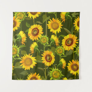 Zonnebloemen zomer naadloos patroon wandkleed