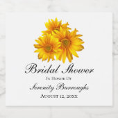 Zonnebloemen Zomergeel Bloemen Vrijgezellenfeest Sparkling Wijnetiket (Enkel label)