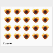 Zonnebloemen Zonnebloemkaartjes Hart Sticker (Vel)