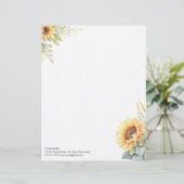 Zonnebloemen Zonnekussen Briefhoofd (Staand voorkant)