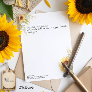 Zonnebloemen Zonnekussen Briefhoofd