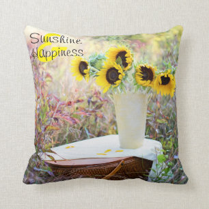 Zonnebloemen Zonneuwen en Geluk Kussen
