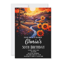 Zonnebloemen Zonsondergang 50ste Verjaardagsfeest 