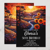 Zonnebloemen Zonsondergang 50ste Verjaardagsfeest  Kaart (Voorkant / Achterkant)