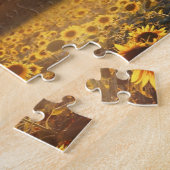 Zonnebloemen Zonsondergang Puzzel Cadeau (Zijkant)