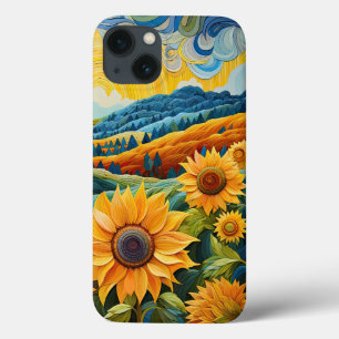 Zonnebloemen Zonsopgang Abstracte Natuur Illustrat Case-Mate iPhone Case