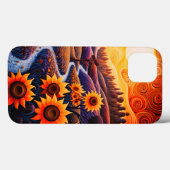 Zonnebloemen Zonsopgang Abstracte Natuur Illustrat Case-Mate iPhone Case (Achterkant (horizontaal))