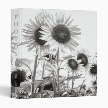 Zonnebloemen Zwart en White Fine Art Photo Album