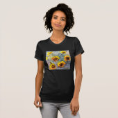 Zonnebloemen Zwart T-shirt (Voorkant volledig)
