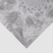 Zonnebloemen zwart-wit Abstracte art decoupage Tissuepapier (Detail)