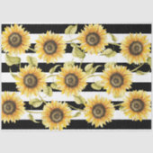 Zonnebloemen, zwart-wit, snijpapier tissuepapier (Voorkant)