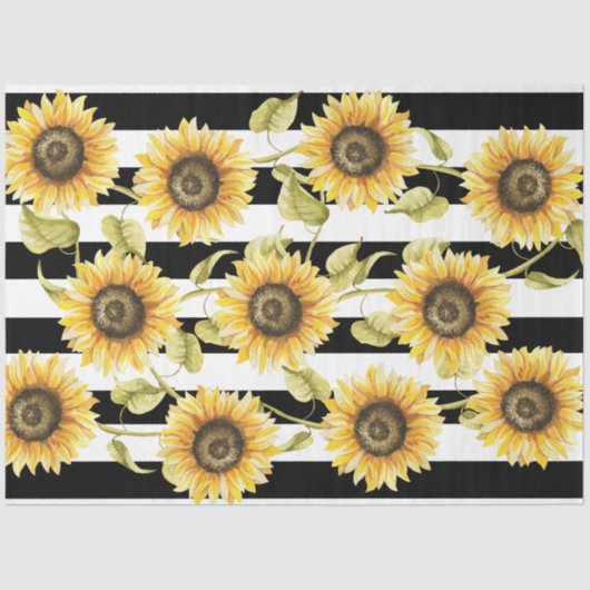 Zonnebloemen, zwart-wit, snijpapier tissuepapier (Voorkant)