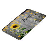 Zonnebloemen, zwart-wit, vrede magneet (Linkerzijde)