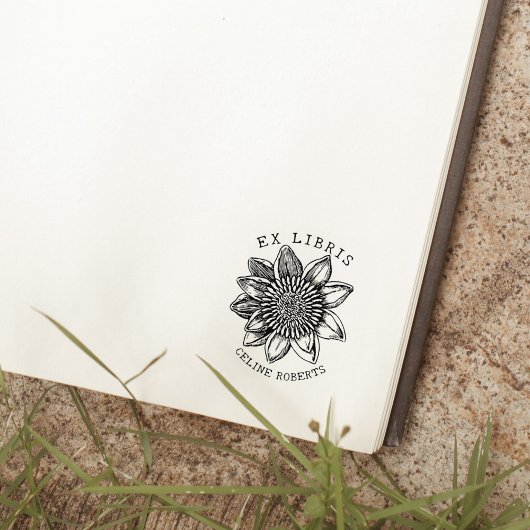  Zonnebloemenbibliotheek Boek Ex Libris Rubberstempel