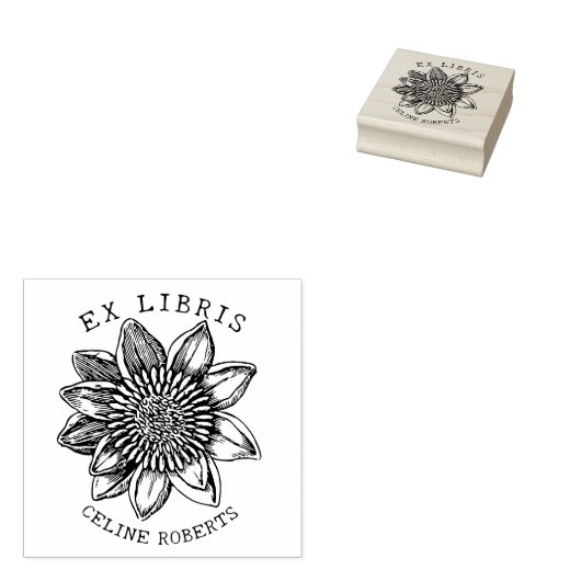  Zonnebloemenbibliotheek Boek Ex Libris Rubberstempel (Gestempeld)