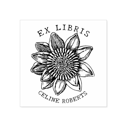  Zonnebloemenbibliotheek Boek Ex Libris Rubberstempel (Afrduk)