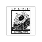 Zonnebloemenboek Ex Libris Rubberstempel (Afrduk)