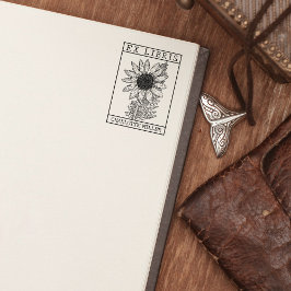 Zonnebloemenboek Ex Libris Rubberstempel