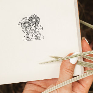Zonnebloemenboek Ex Libris Rubberstempel