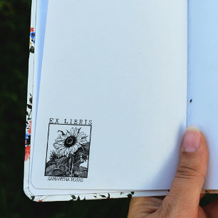 Zonnebloemenboek Ex Libris Rubberstempel