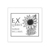 Zonnebloemenboek Ex Libris Rubberstempel (Afrduk)