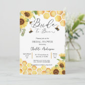 Zonnebloemenbruid om rustieke bruids bruiloft te z kaart (Staand voorkant)