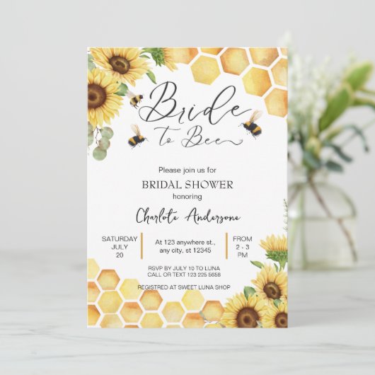 Zonnebloemenbruid om rustieke bruids bruiloft te z kaart (Staand voorkant)