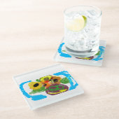 Zonnebloemendag Glazen Onderzetter (Schuin)