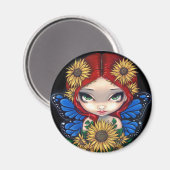 "Zonnebloemenfee" Magneet (Voorkant / Achterkant)