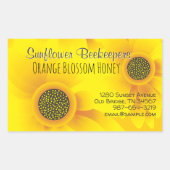 Zonnebloemenimker Honingrijn Rechthoekige Sticker (Voorkant)