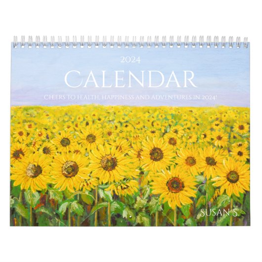 Zonnebloemenkalender 2024 kalender (Hoes)