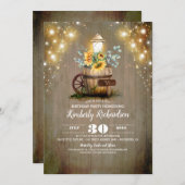 Zonnebloemenlantaarn rustieke bloemige Herfst Verj Kaart (Voorkant / Achterkant)