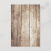 Zonnebloemenlint rustieke houten bruiloft receptie informatiekaartje (Achterkant)