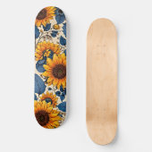 Zonnebloemenluchten: een stralend bloemkunstwerk persoonlijk skateboard (Voorkant)