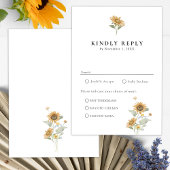 Zonnebloemenmaaltijden RSVP-kaart RSVP Kaartje