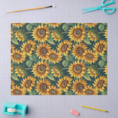 Zonnebloemenochtend op Deep Green Tissue Paper Tissuepapier (Craft)