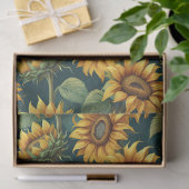 Zonnebloemenochtend op Deep Green Tissue Paper Tissuepapier (Geschenk)